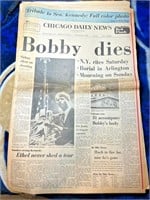 RFK--Bobby Dies -Chicago Daily News 1968