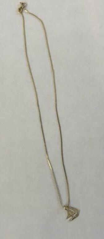 NECKLACE WITH CHARM MARKED 14K