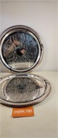 (2) Silver-plated trays