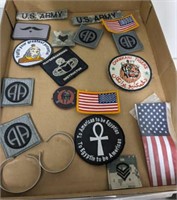TRAY OF MILITARY PATCHES