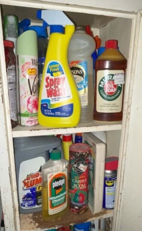 (2) Shelves Various Cleaning Supplies