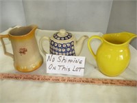 3pc - Vintage Ceramic Pitchers & Teapot