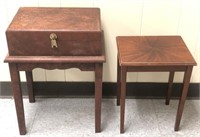 Small Accent Table and Chest with Attached Stand