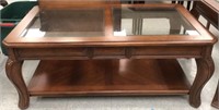 Coffee Table with Beveled Glass Insets