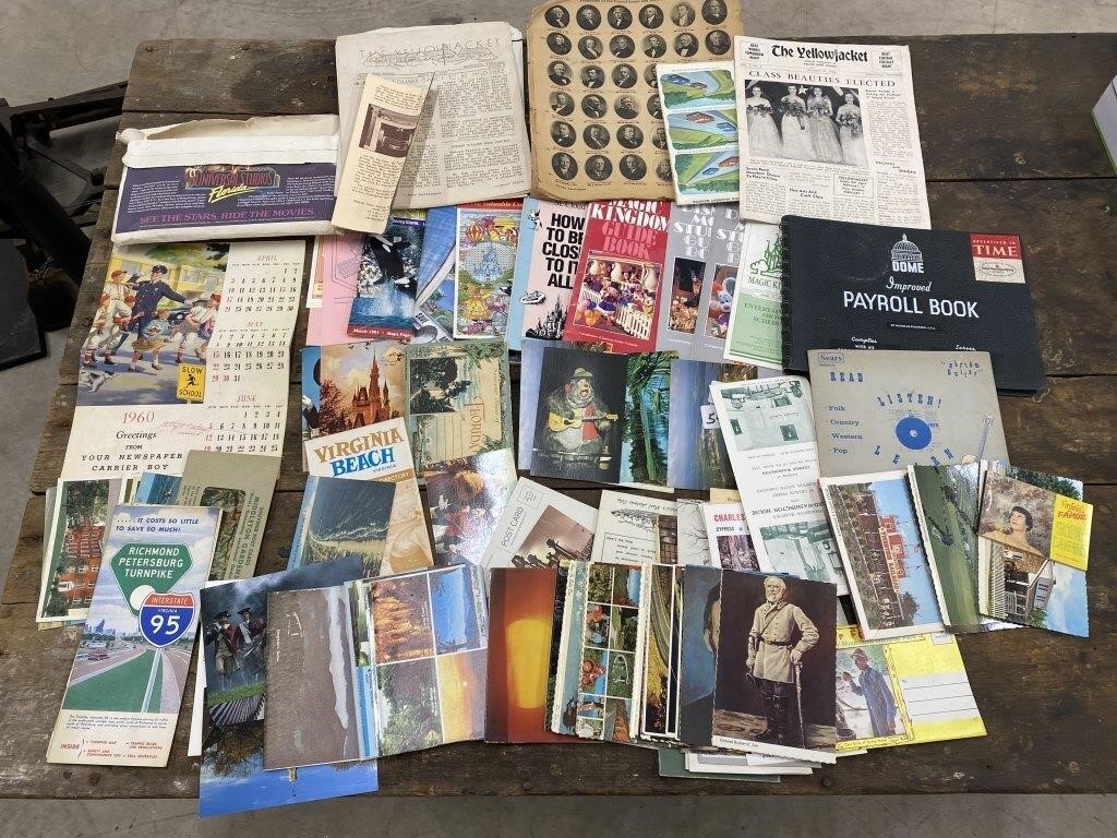 Group of Vintage Postcards and Paper Goods