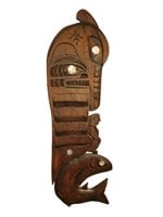 Large Joey Pelkey Signed Indigenous Carving