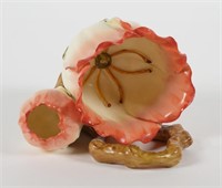 MAJOLICA STYLE DOUBLE FLOWER VASE