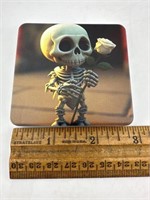 Compact Mirror- Skeleton with a rose