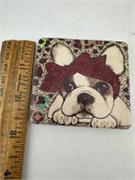 Compact Mirror with Frenchie Puppy