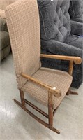 Primitive Upholstered Arm Rocker