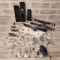 E1) TV MOUNTING HARDWARE AND REMOTES