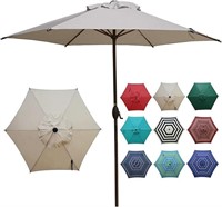 Outdoor Patio Market Table Umbrella, 9' Beige