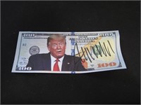 DONALD TRUMP SIGNED $100 NOVELTY NOTE COA