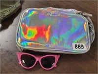 COSMETIC BAG AND GLASSES