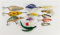 Lot of 12 Fishing Lures - Some Vintage, Jigs,