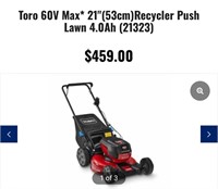Toro 21" 60V Max Recycler Pish Mower