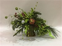 Sm. Planter w/ Decorative Christmas Greenery