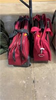 red  luggage bags