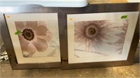 Two piece picture lot flowers