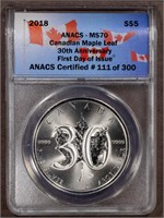 2018 5 CANADA MAPLE MS70 ANACS PRIVY MARK