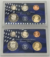 (2) 2000 & 2001 US Mint Proof Sets, No Boxes