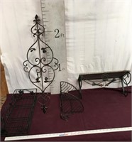 Metal Wall Hangings And A Basket