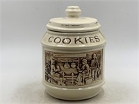 Vintage frontier family cookie jar with lid