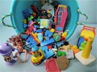 Mega Bloks, toys, large plastic tub