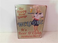 Happy Hour Lounge tin sign. 15 3/4"