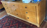 "Hickory & White" 9 Drawer Low Chest