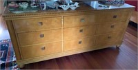 "Hickory & White" 9 Drawer Low Chest