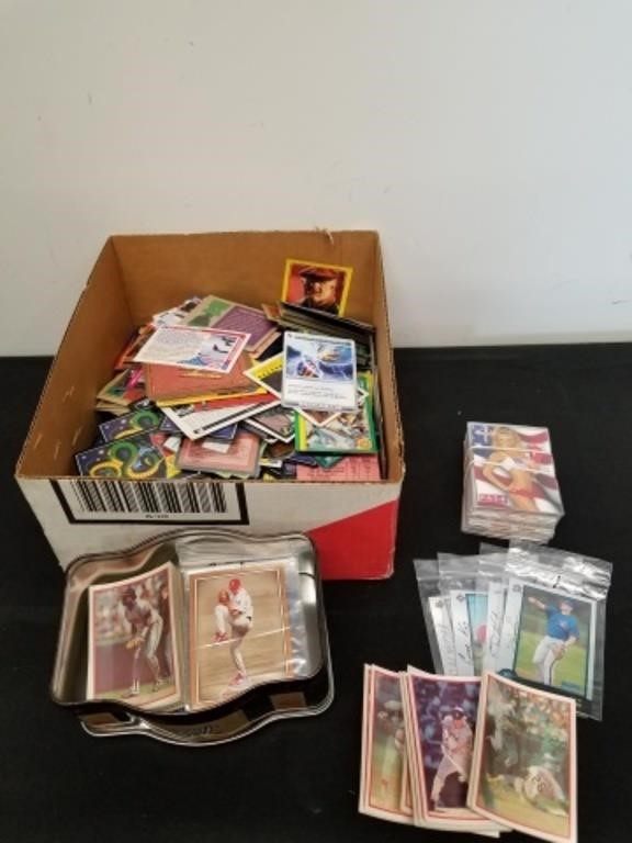 Vintage baseball and holographic baseball cards