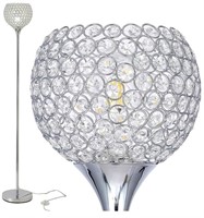 DFL Spherical Chrome Finish Crystal Floor Lamp