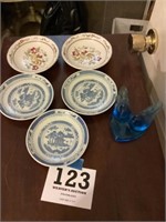 Blue birds , 2 saucers Mikasa and oriental dishes