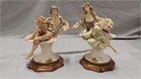 Capodimonte man & woman figurines