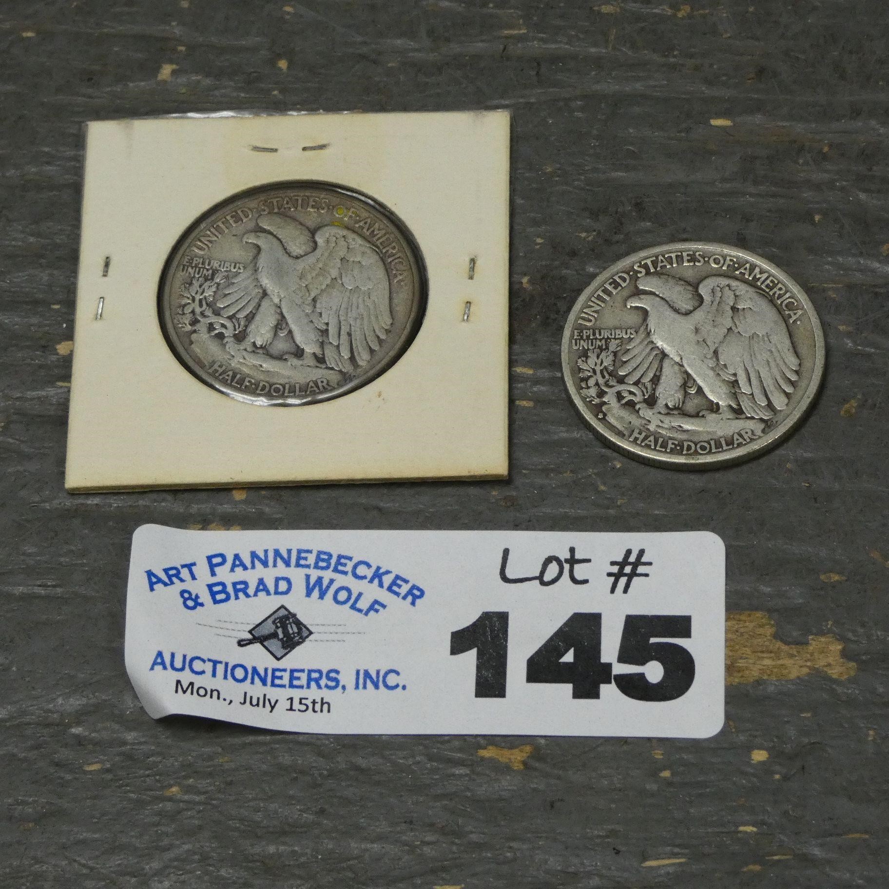 (2) Silver Walking Liberty Half Dollars