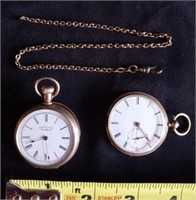 Unmarked gold watches & chain not working