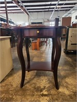 Wooden Oval Top Side Table w/ Drawer