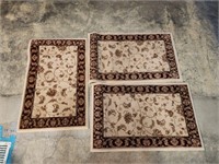 (3) Area Rugs- Ivory Color