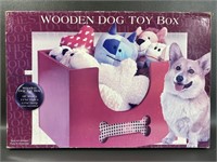 Wooden Dog Toy Box NIB