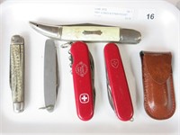 TRAY: 6 SWISS & OTHER POCKET /PEN KNIVES