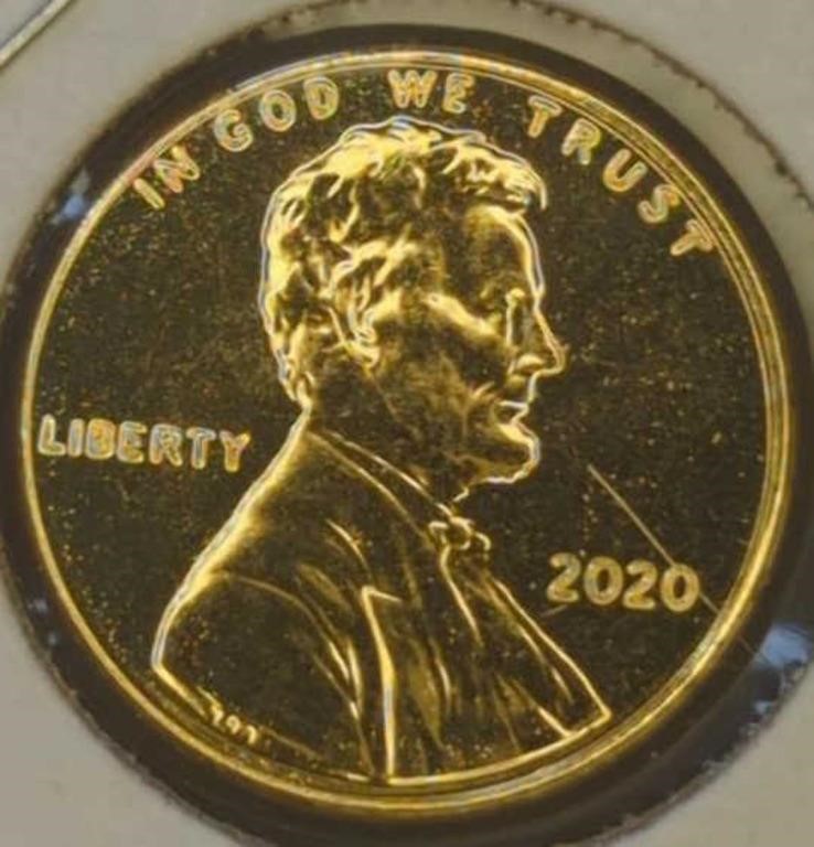 24k gold-plated 2020. Lincoln penny