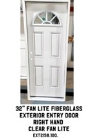 32" RH Fan Lite Fiberglass Exterior Entry Door