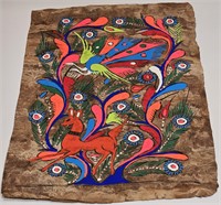 MEXICANA BARK FOLK ART HAND PAINTED PICTURE