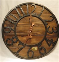 19" Round Wall Clocks - works fine Bronze & burned