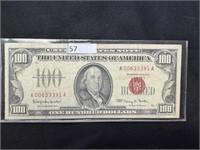 (1) 1966 One Hundred US Note Red Seal, Rare