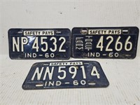 1960 Indiana License Plates