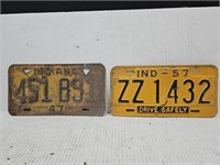 1947-57 Indiana License Plate