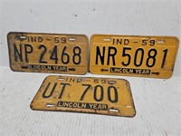 1959 Indiana License Plates