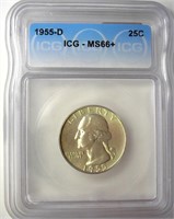 1955-D Quarter ICG MS66+ LISTS $1300